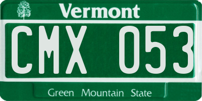 VT license plate CMX053