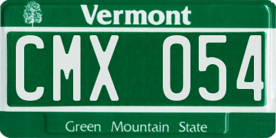 VT license plate CMX054