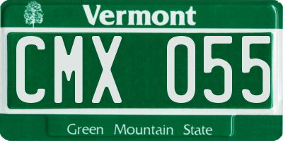 VT license plate CMX055
