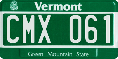 VT license plate CMX061