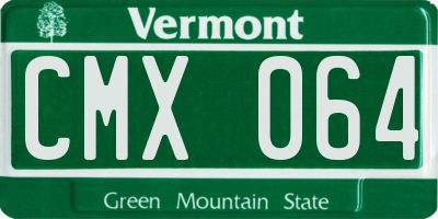 VT license plate CMX064