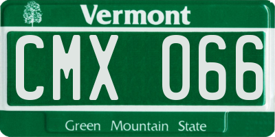 VT license plate CMX066