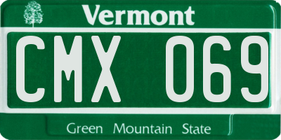 VT license plate CMX069
