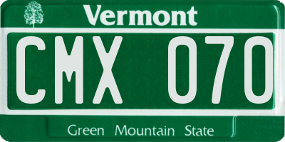 VT license plate CMX070