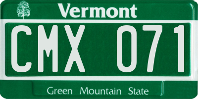 VT license plate CMX071