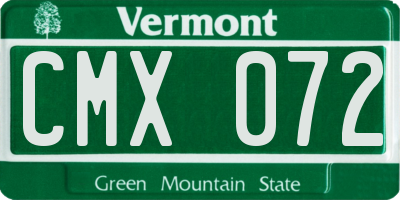VT license plate CMX072
