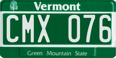 VT license plate CMX076