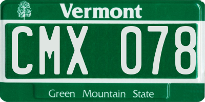 VT license plate CMX078