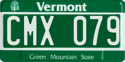 VT license plate CMX079