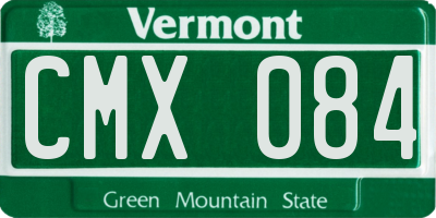 VT license plate CMX084