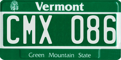 VT license plate CMX086