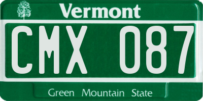 VT license plate CMX087