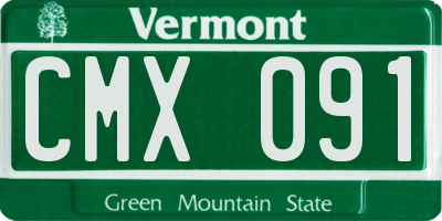 VT license plate CMX091