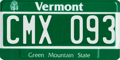 VT license plate CMX093