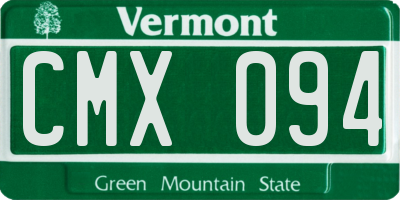 VT license plate CMX094