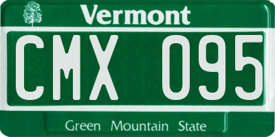 VT license plate CMX095