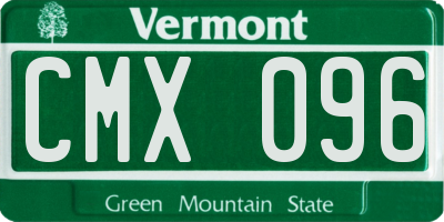 VT license plate CMX096