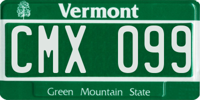 VT license plate CMX099