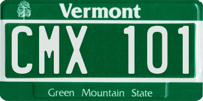 VT license plate CMX101