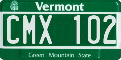 VT license plate CMX102