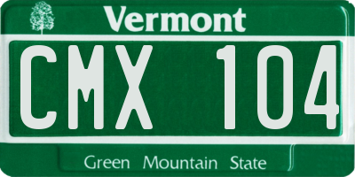 VT license plate CMX104