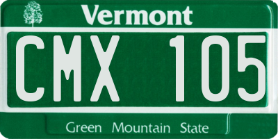 VT license plate CMX105