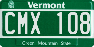 VT license plate CMX108
