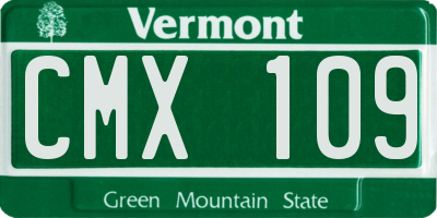 VT license plate CMX109