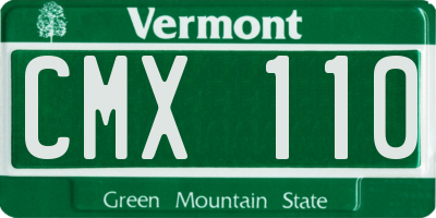 VT license plate CMX110