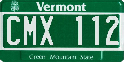 VT license plate CMX112