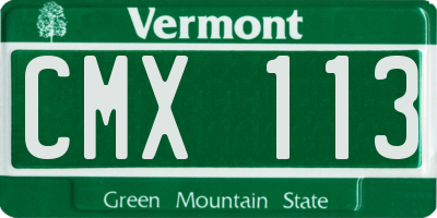 VT license plate CMX113