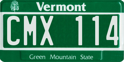 VT license plate CMX114
