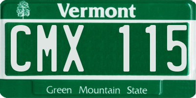 VT license plate CMX115