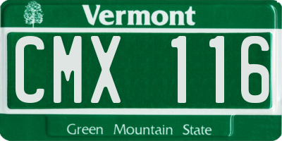 VT license plate CMX116
