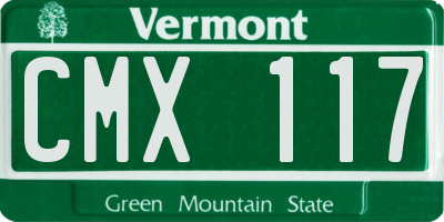 VT license plate CMX117