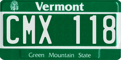 VT license plate CMX118