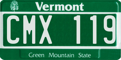 VT license plate CMX119