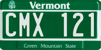 VT license plate CMX121