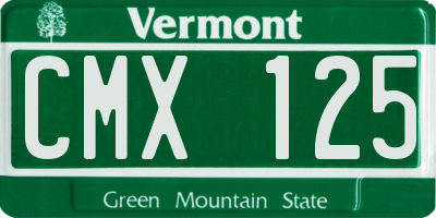 VT license plate CMX125