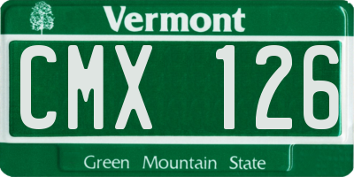VT license plate CMX126