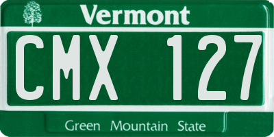 VT license plate CMX127