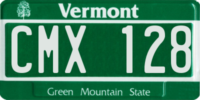 VT license plate CMX128