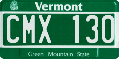 VT license plate CMX130