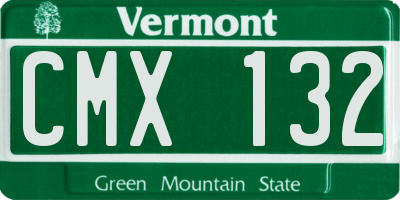 VT license plate CMX132