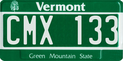 VT license plate CMX133