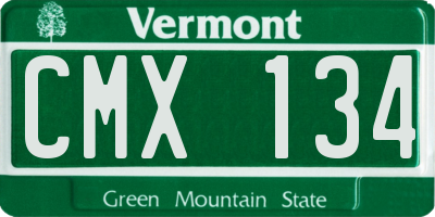VT license plate CMX134