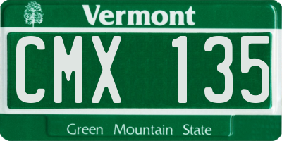 VT license plate CMX135