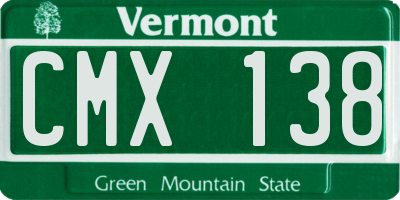 VT license plate CMX138