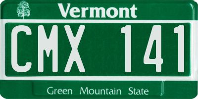 VT license plate CMX141
