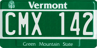 VT license plate CMX142